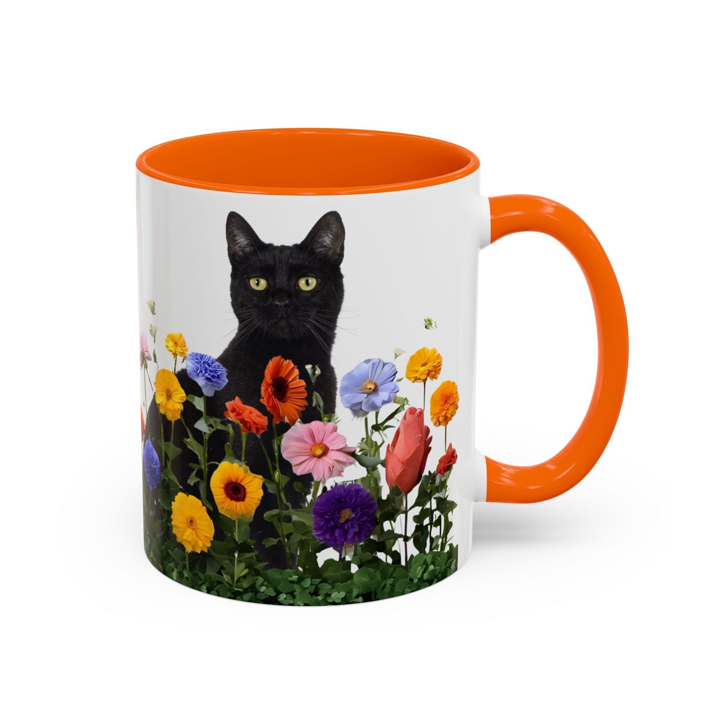 Floral Cats Coffee Mug - Vibrant Ceramic Drinkware