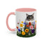 Floral Cats Coffee Mug - Vibrant Ceramic Drinkware