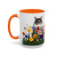 Floral Cats Coffee Mug - Vibrant Ceramic Drinkware