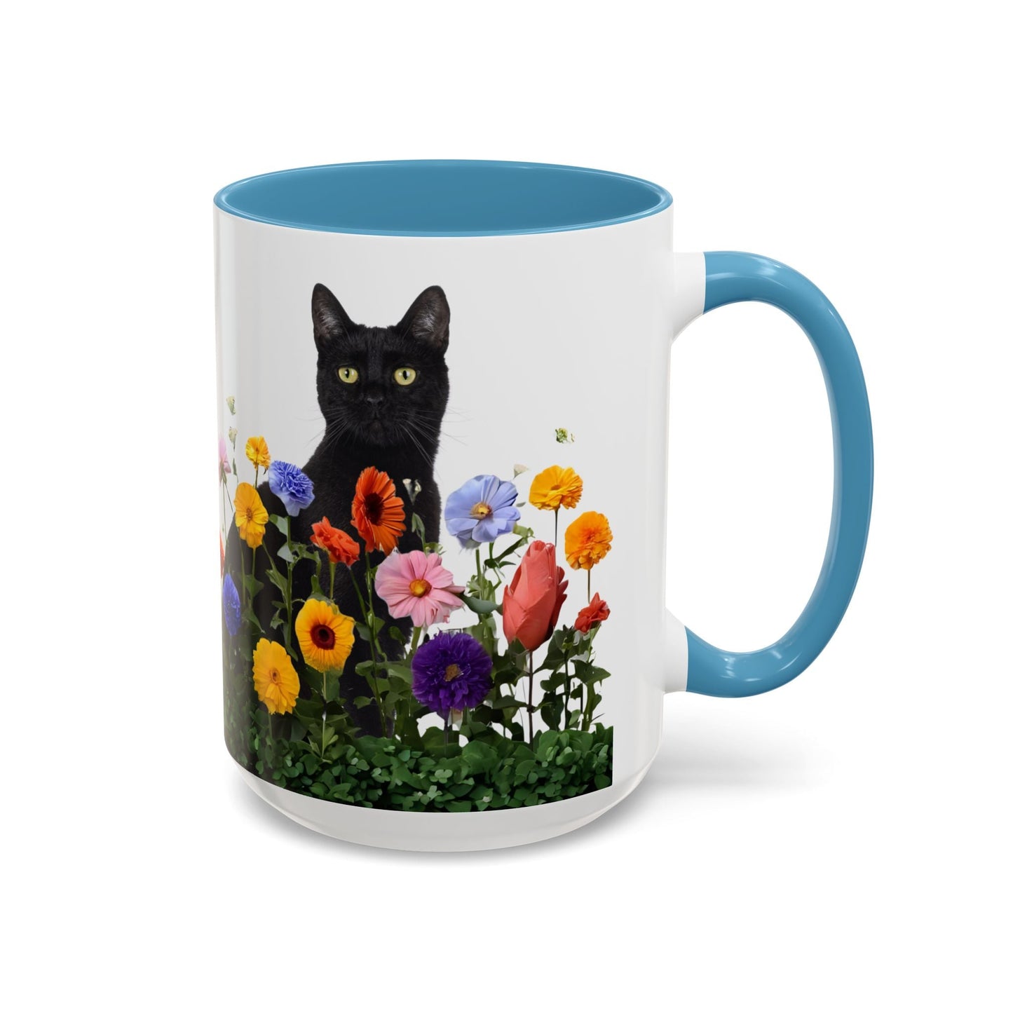 Floral Cats Coffee Mug - Vibrant Ceramic Drinkware