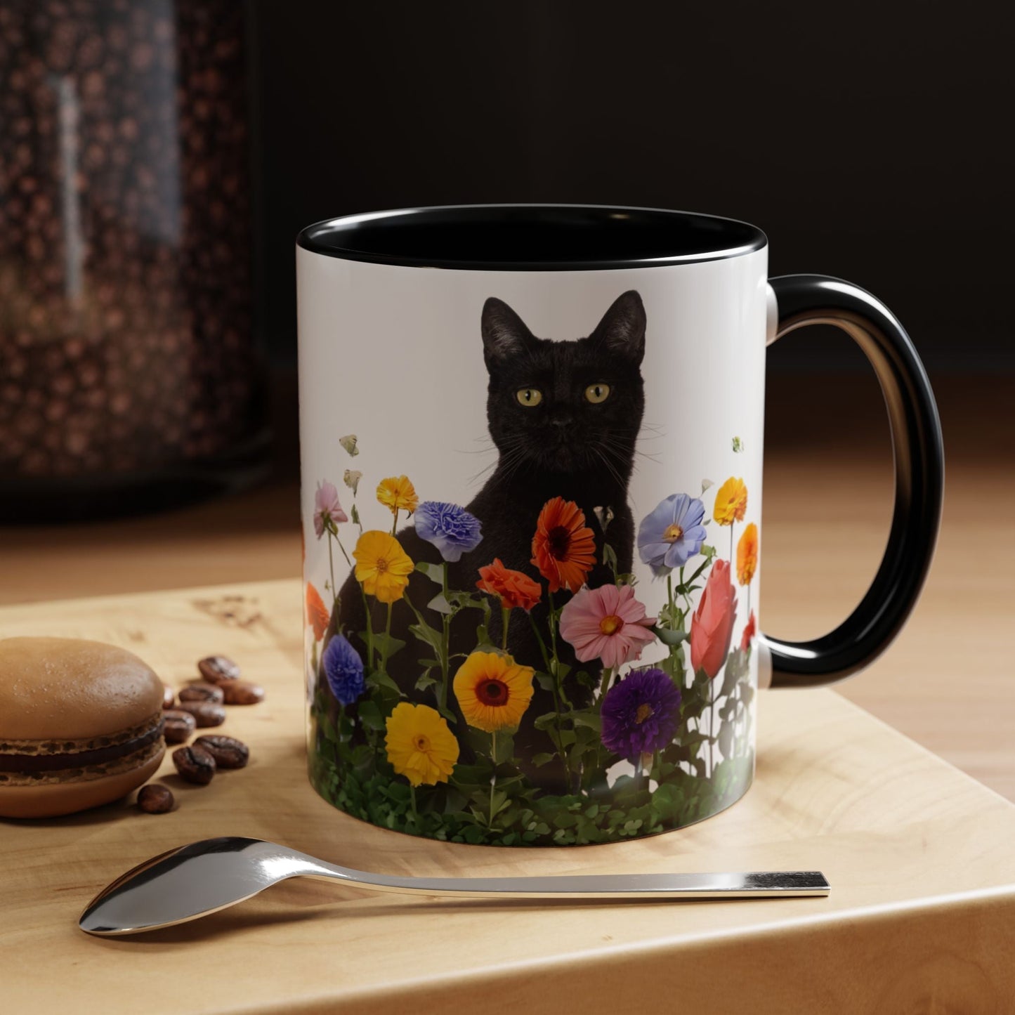 Floral Cats Coffee Mug - Vibrant Ceramic Drinkware