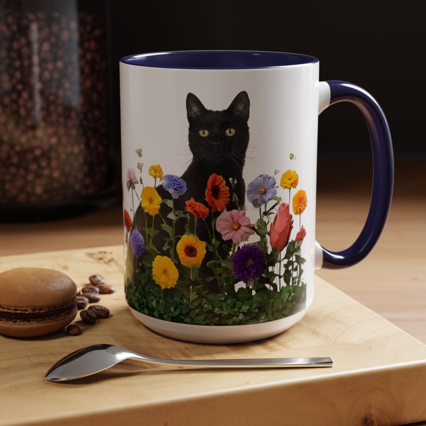 Floral Cats Coffee Mug - Vibrant Ceramic Drinkware