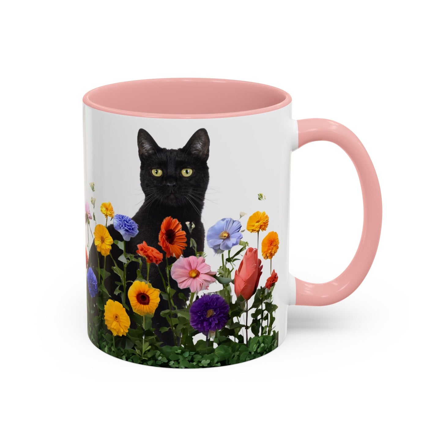 Floral Cats Coffee Mug - Vibrant Ceramic Drinkware