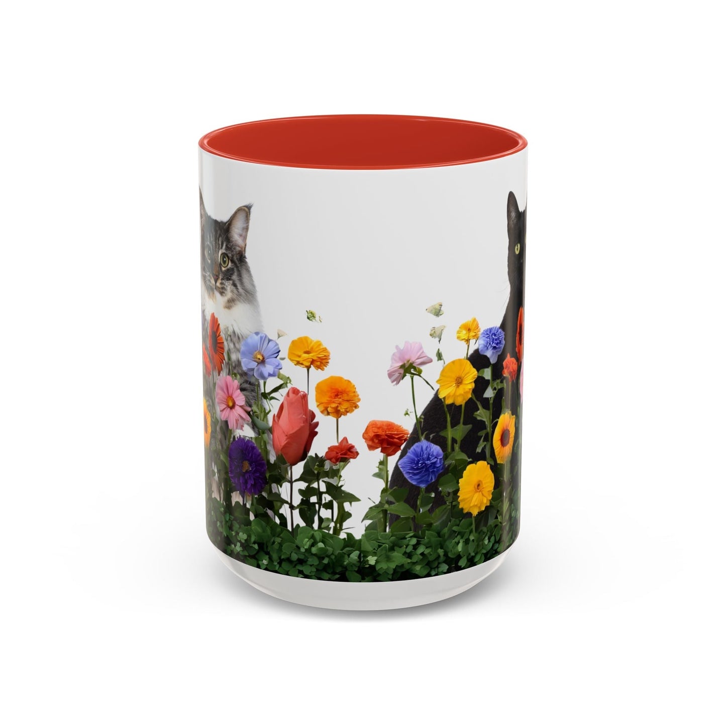 Floral Cats Coffee Mug - Vibrant Ceramic Drinkware