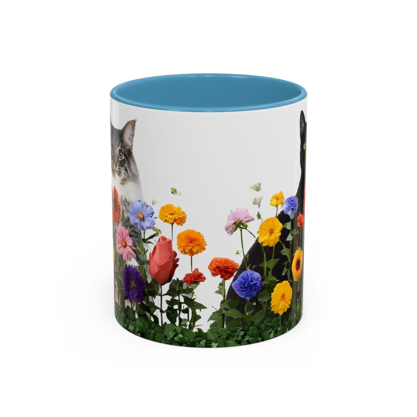 Floral Cats Coffee Mug - Vibrant Ceramic Drinkware