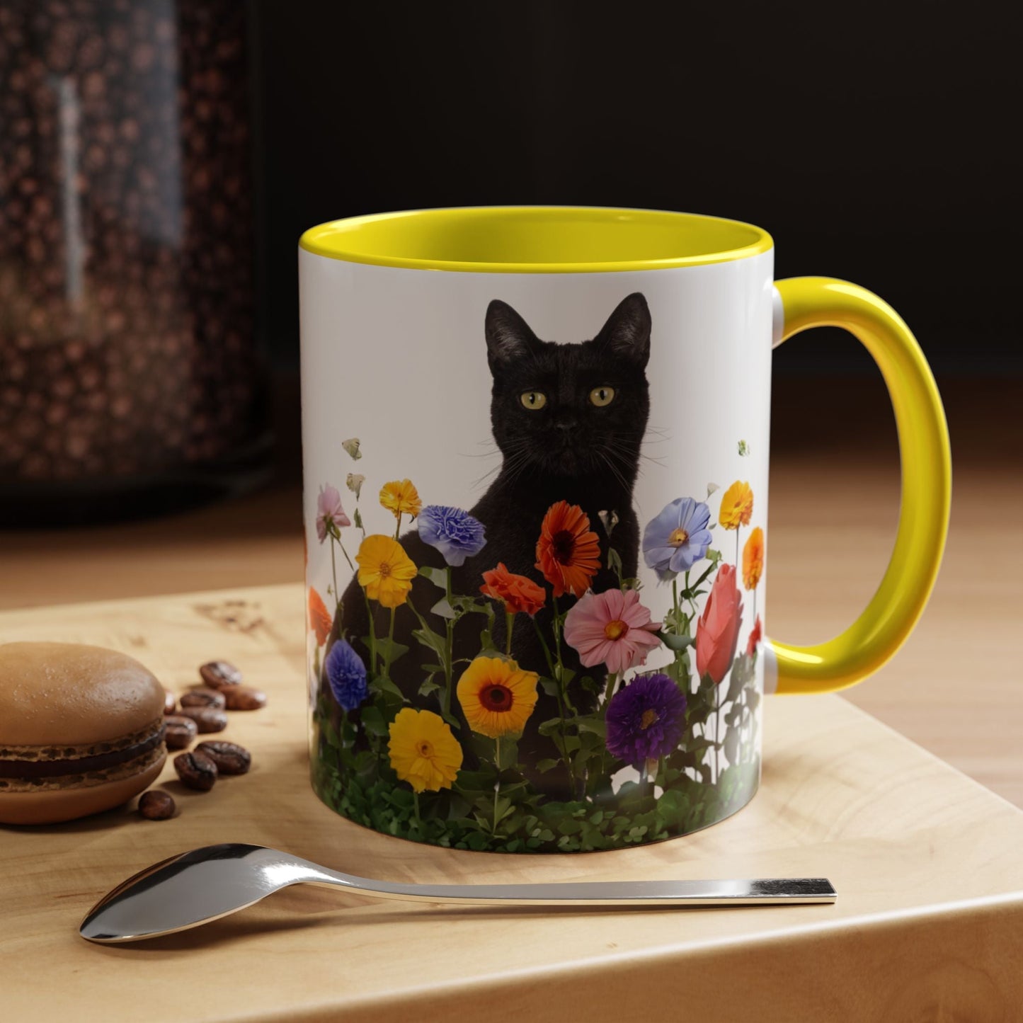 Floral Cats Coffee Mug - Vibrant Ceramic Drinkware