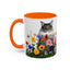 Floral Cats Coffee Mug - Vibrant Ceramic Drinkware