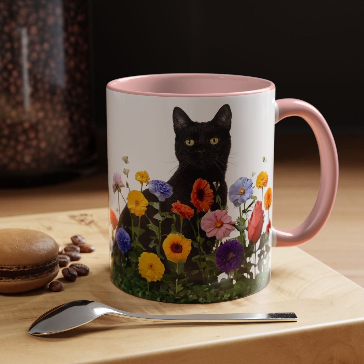 Floral Cats Coffee Mug - Vibrant Ceramic Drinkware