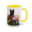 Floral Cats Coffee Mug - Vibrant Ceramic Drinkware