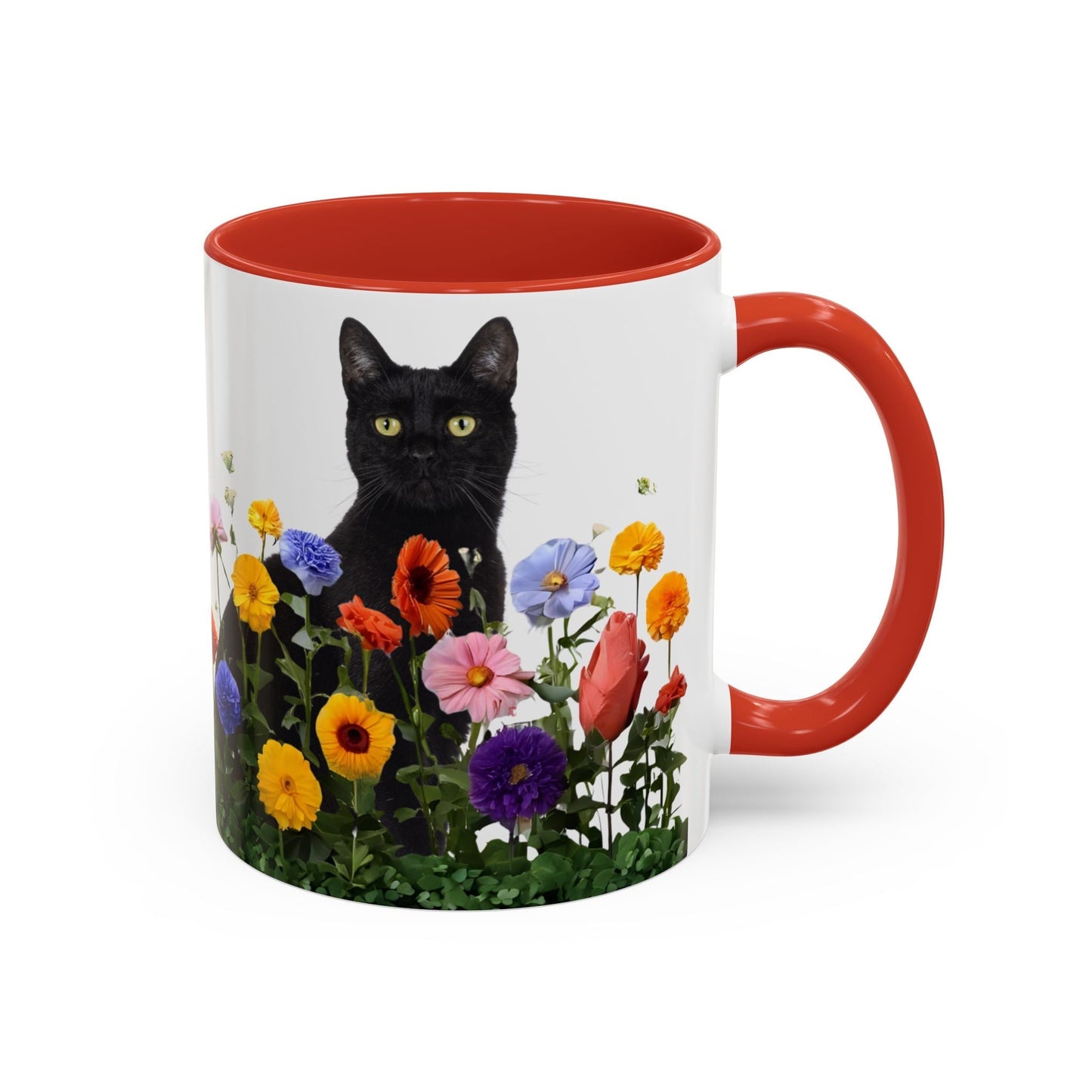 Floral Cats Coffee Mug - Vibrant Ceramic Drinkware