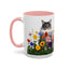 Floral Cats Coffee Mug - Vibrant Ceramic Drinkware