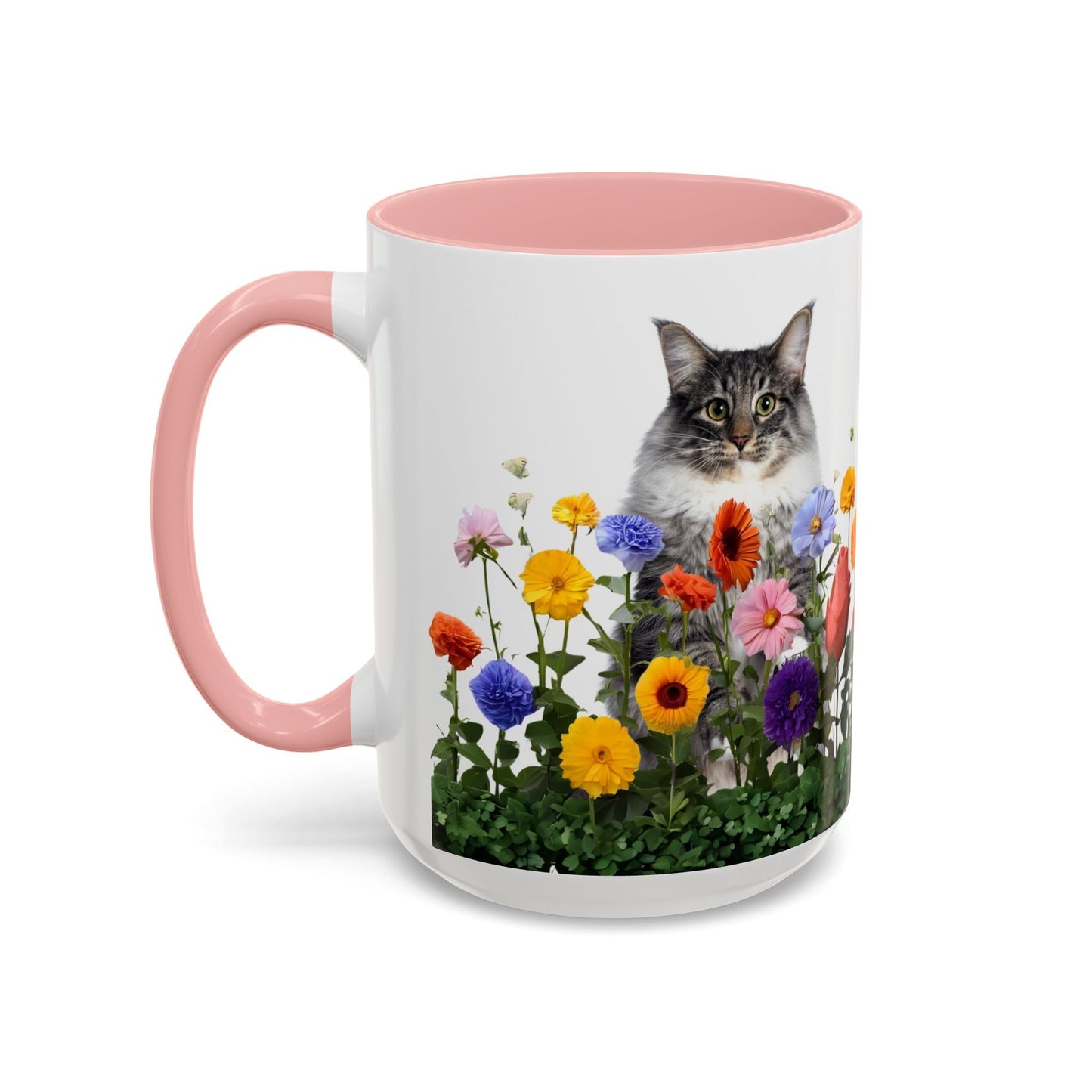 Floral Cats Coffee Mug - Vibrant Ceramic Drinkware