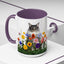 Floral Cats Coffee Mug - Vibrant Ceramic Drinkware