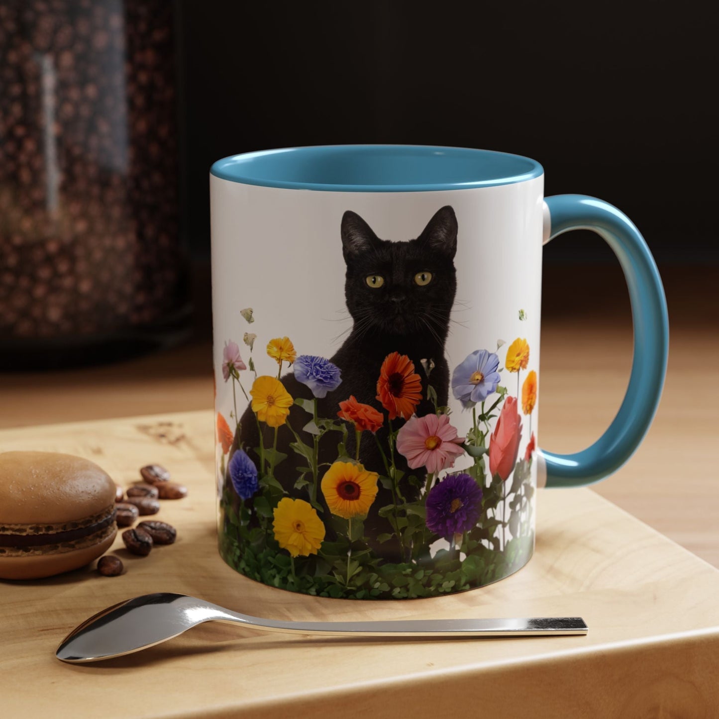Floral Cats Coffee Mug - Vibrant Ceramic Drinkware