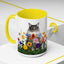 Floral Cats Coffee Mug - Vibrant Ceramic Drinkware