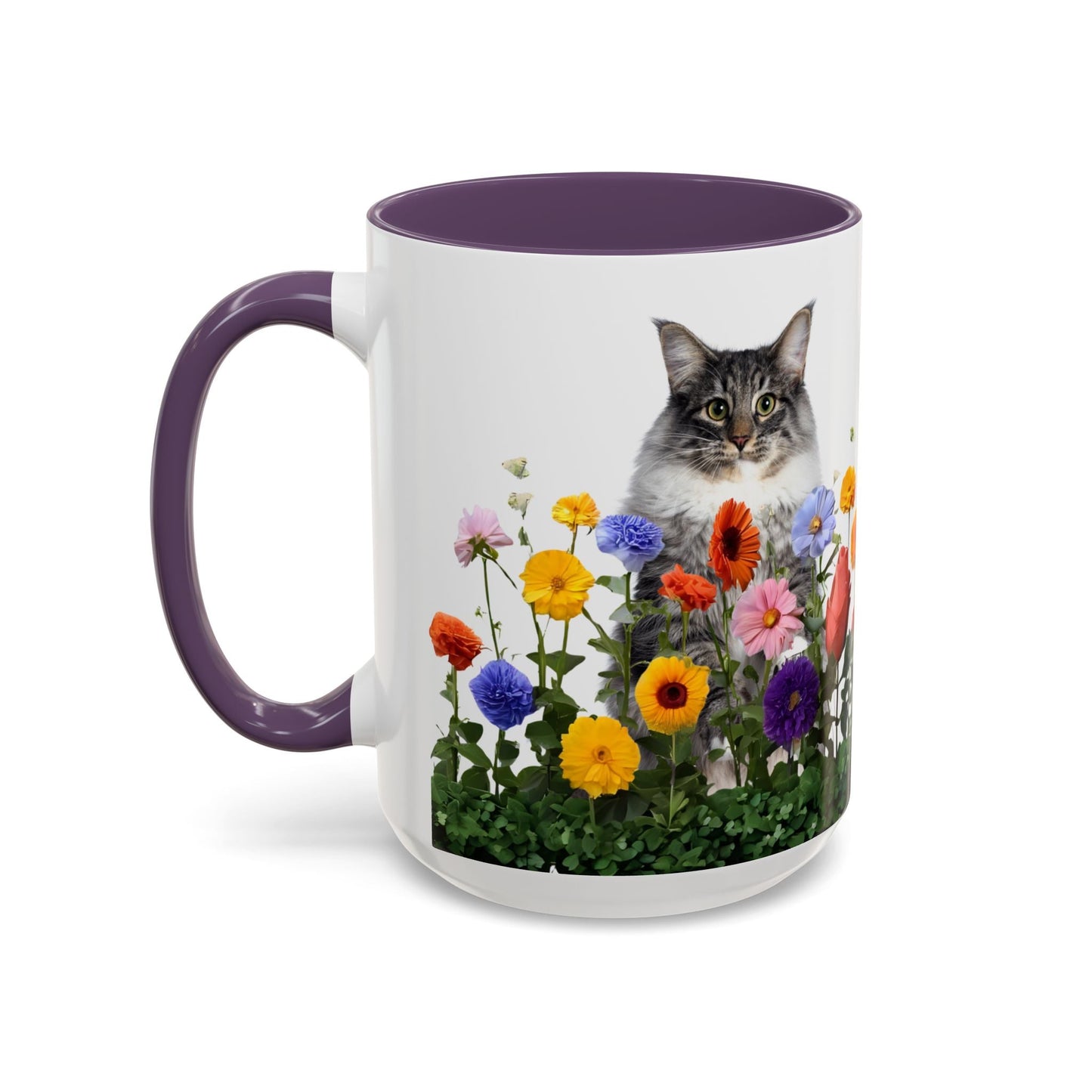 Floral Cats Coffee Mug - Vibrant Ceramic Drinkware