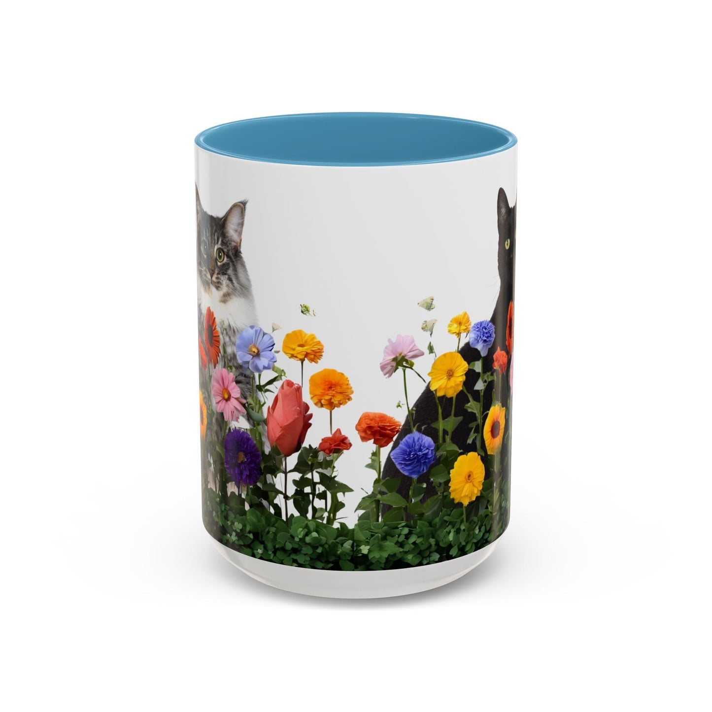 Floral Cats Coffee Mug - Vibrant Ceramic Drinkware
