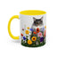 Floral Cats Coffee Mug - Vibrant Ceramic Drinkware