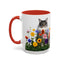 Floral Cats Coffee Mug - Vibrant Ceramic Drinkware