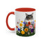 Floral Cats Coffee Mug - Vibrant Ceramic Drinkware