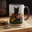 Floral Cats Coffee Mug - Vibrant Ceramic Drinkware