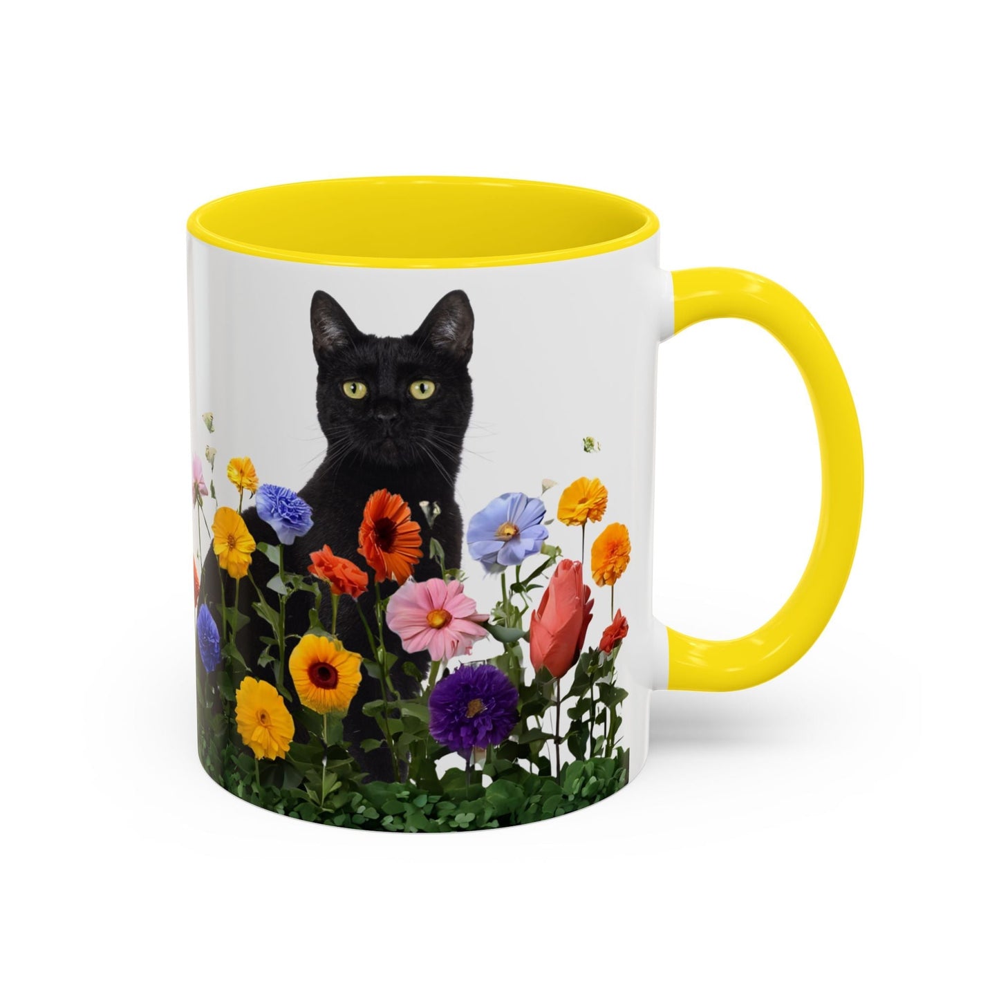 Floral Cats Coffee Mug - Vibrant Ceramic Drinkware