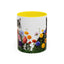 Floral Cats Coffee Mug - Vibrant Ceramic Drinkware