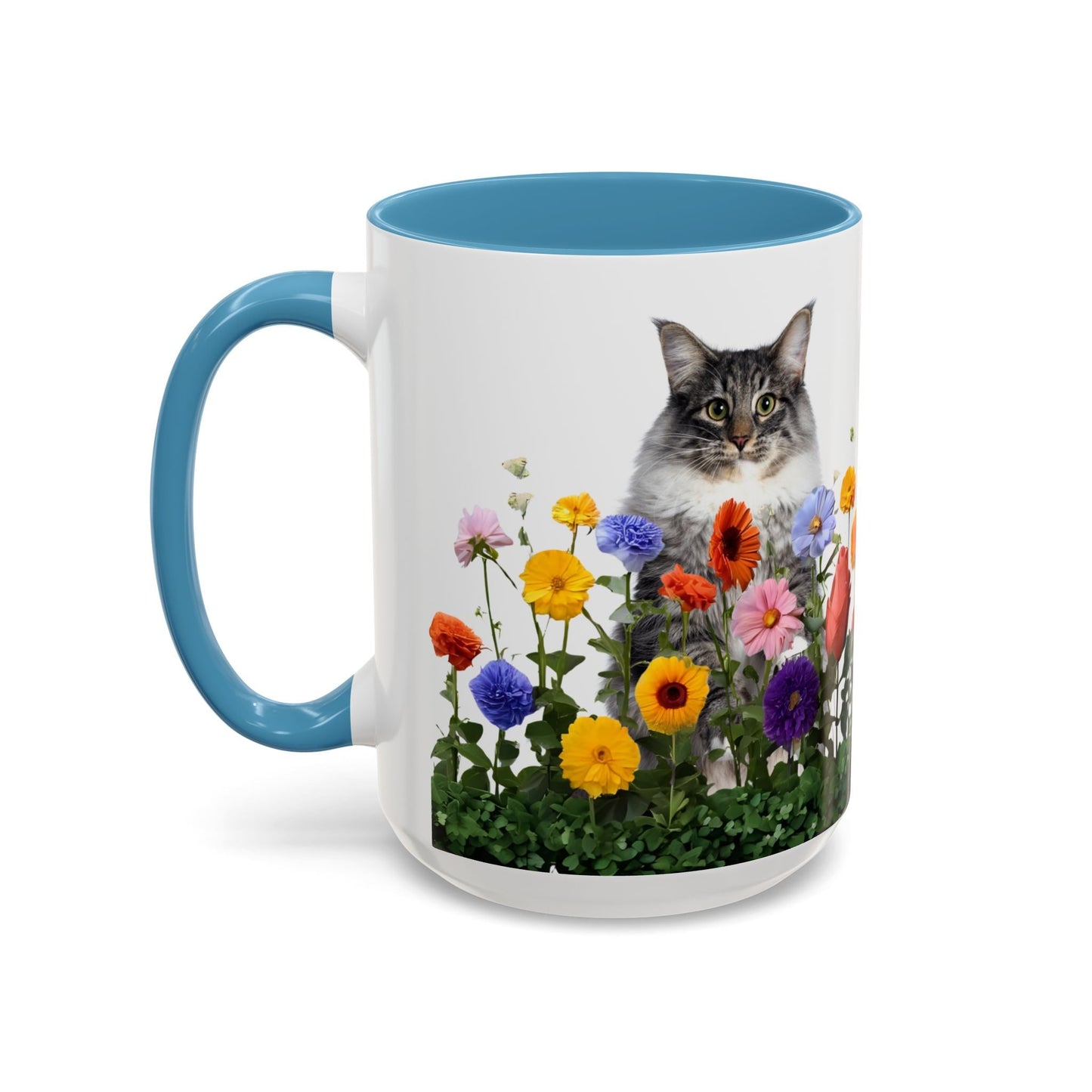 Floral Cats Coffee Mug - Vibrant Ceramic Drinkware