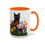 Floral Cats Coffee Mug - Vibrant Ceramic Drinkware