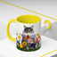 Floral Cats Coffee Mug - Vibrant Ceramic Drinkware