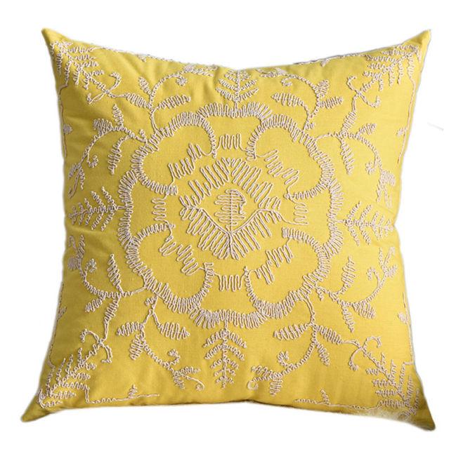 Fundas de Cojín Bordadas con Flores - Decoración Elegante para el Hogar