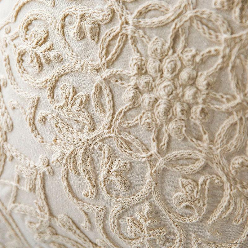 Fundas de Cojín Bordadas con Flores - Decoración Elegante para el Hogar