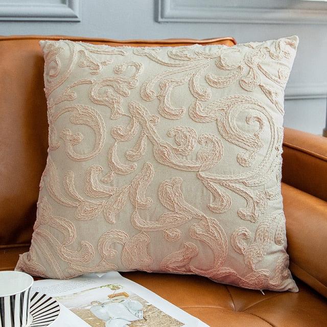 Fundas de Cojín Bordadas con Flores - Decoración Elegante para el Hogar