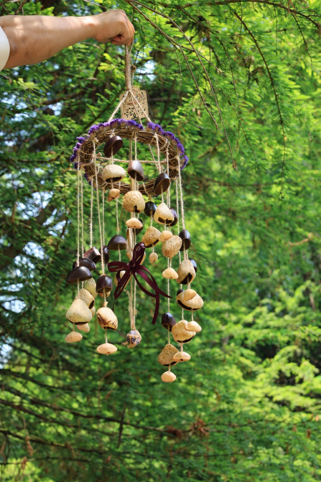 The Floral Harvest Chime - Vine Wreath Mobile with Dried Flowers