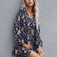 Floral Layered Surplice Balloon Sleeve Dress - Korvel