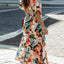 Floral Plunge Half Sleeve Dress - Korvel