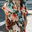 Floral Plunge Half Sleeve Dress - Korvel