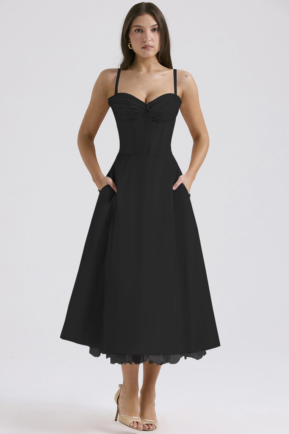 Floral series French summer camisole gentle style dress slimming floral camisole long skirt - Korvel