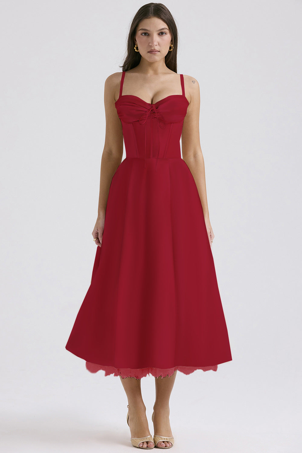 Floral series French summer camisole gentle style dress slimming floral camisole long skirt - Korvel