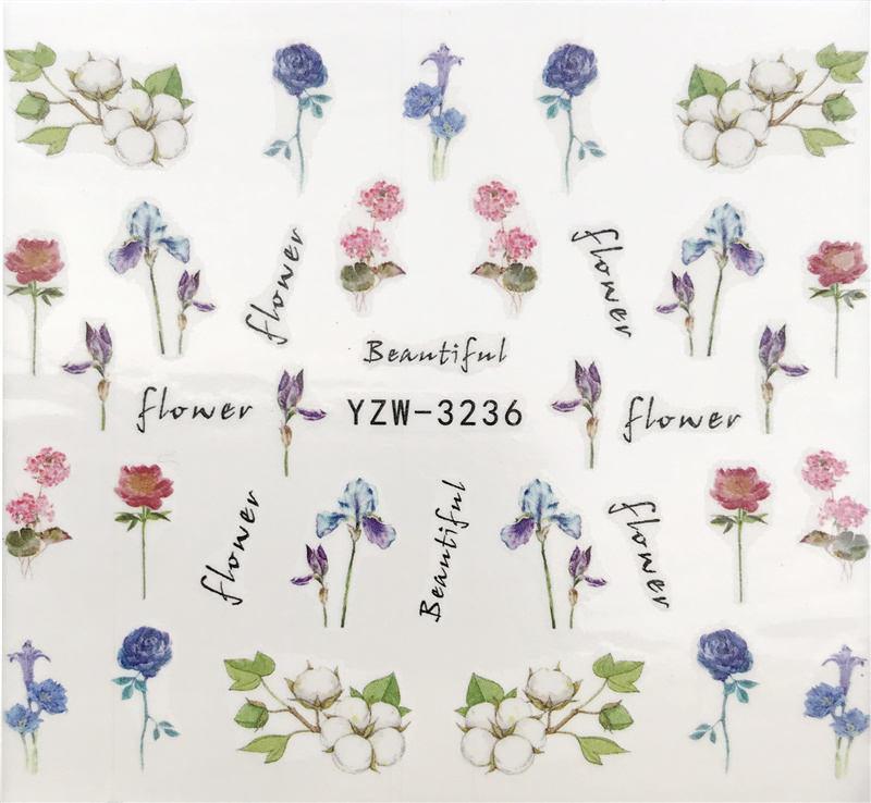 Diseños de Animales Florales Calcomanías de Uñas de Transferencia de Agua