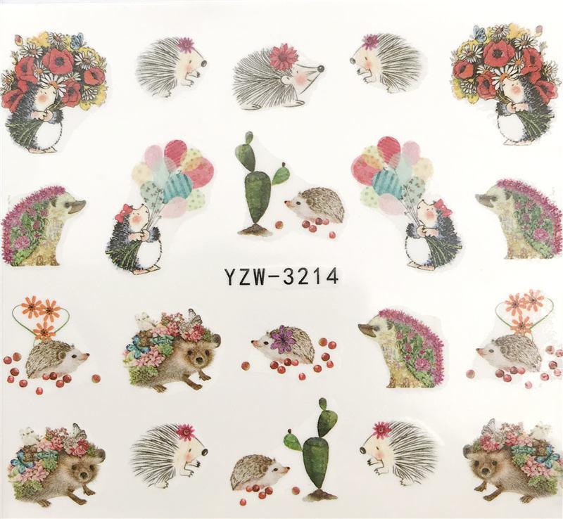 Diseños de Animales Florales Calcomanías de Uñas de Transferencia de Agua
