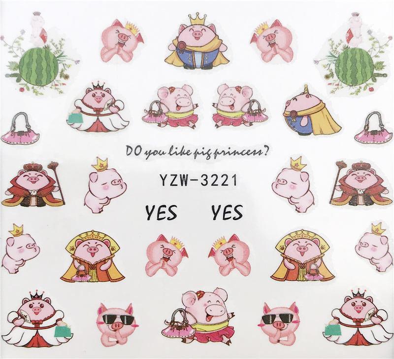 Diseños de Animales Florales Calcomanías de Uñas de Transferencia de Agua