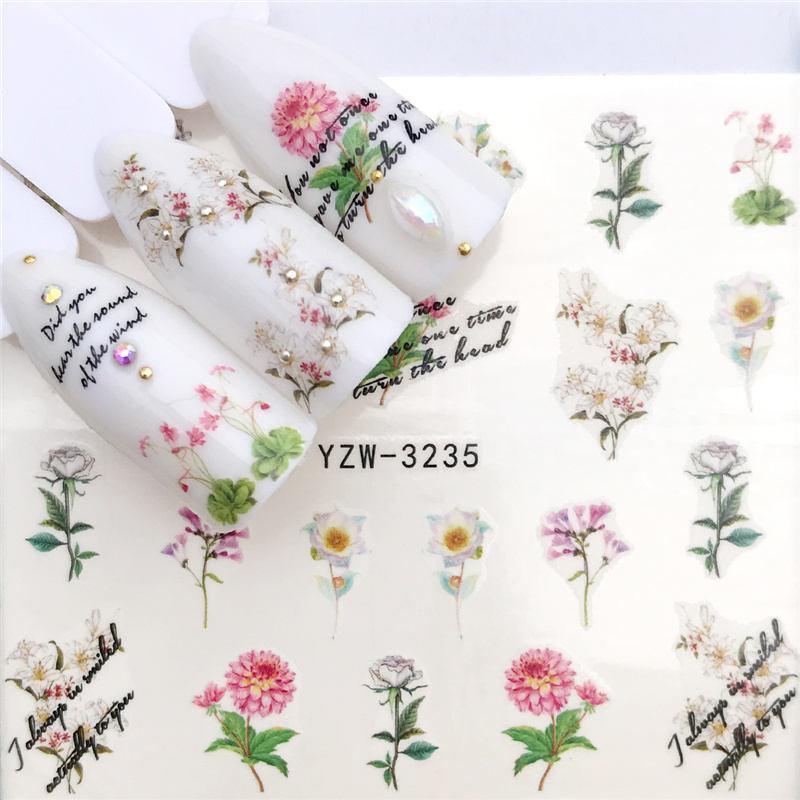 Diseños de Animales Florales Calcomanías de Uñas de Transferencia de Agua