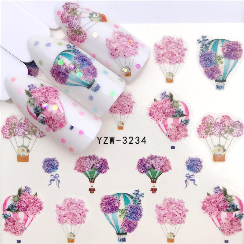 Diseños de Animales Florales Calcomanías de Uñas de Transferencia de Agua
