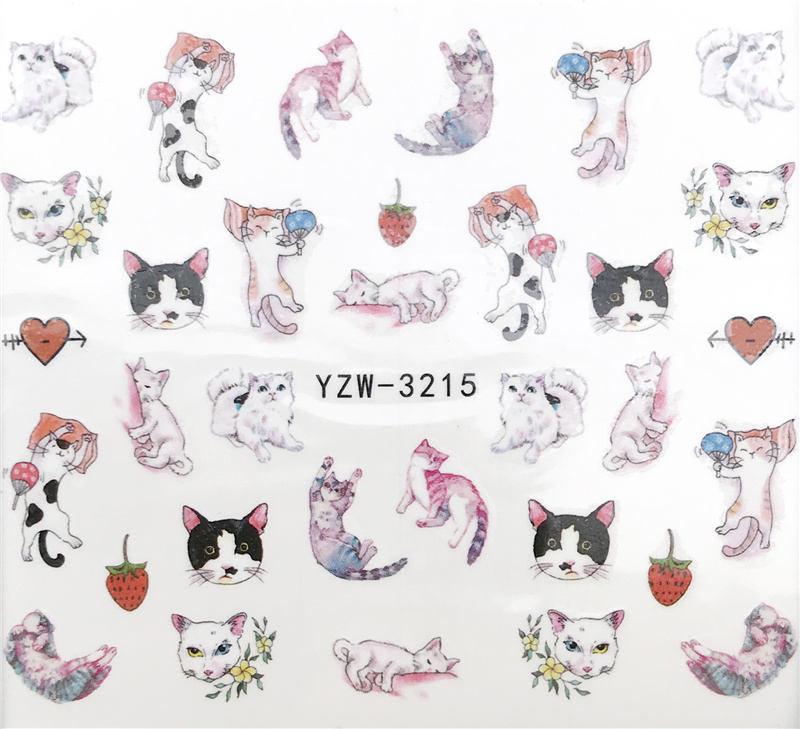 Diseños de Animales Florales Calcomanías de Uñas de Transferencia de Agua