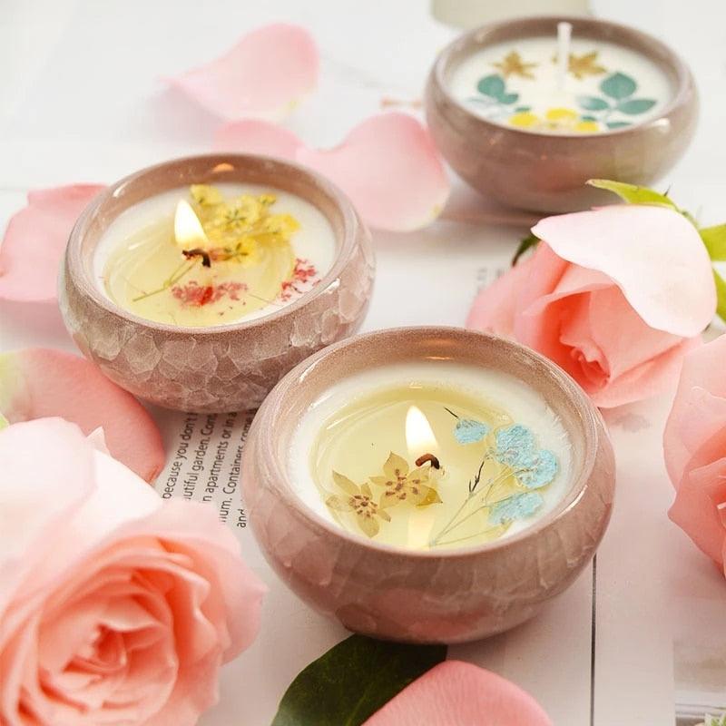 Premium Flower Aromatherapy Soy Wax Candle Set