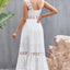 Flower Crochet Wide Strap Midi Dress - Korvel