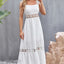 Flower Crochet Wide Strap Midi Dress - Korvel