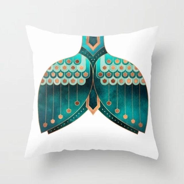 Housses de coussin à motif floral bleu sarcelle