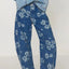 Flower Print Wide Leg Jeans - Korvel